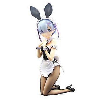 Anime Bunny Girl Figures Ram and Rem PVC Kneeling Set Collectible Desk Decor GiftReady 2PCS