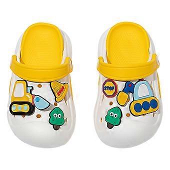 Kleinkind-Clogs für Jungen und Mädchen, kleine Kinder, Sandalen, Sommerschuhe für Strand, Pool, Wasserschuhe, Duschpantoffeln, Gelb, 9-9,5 Jahre