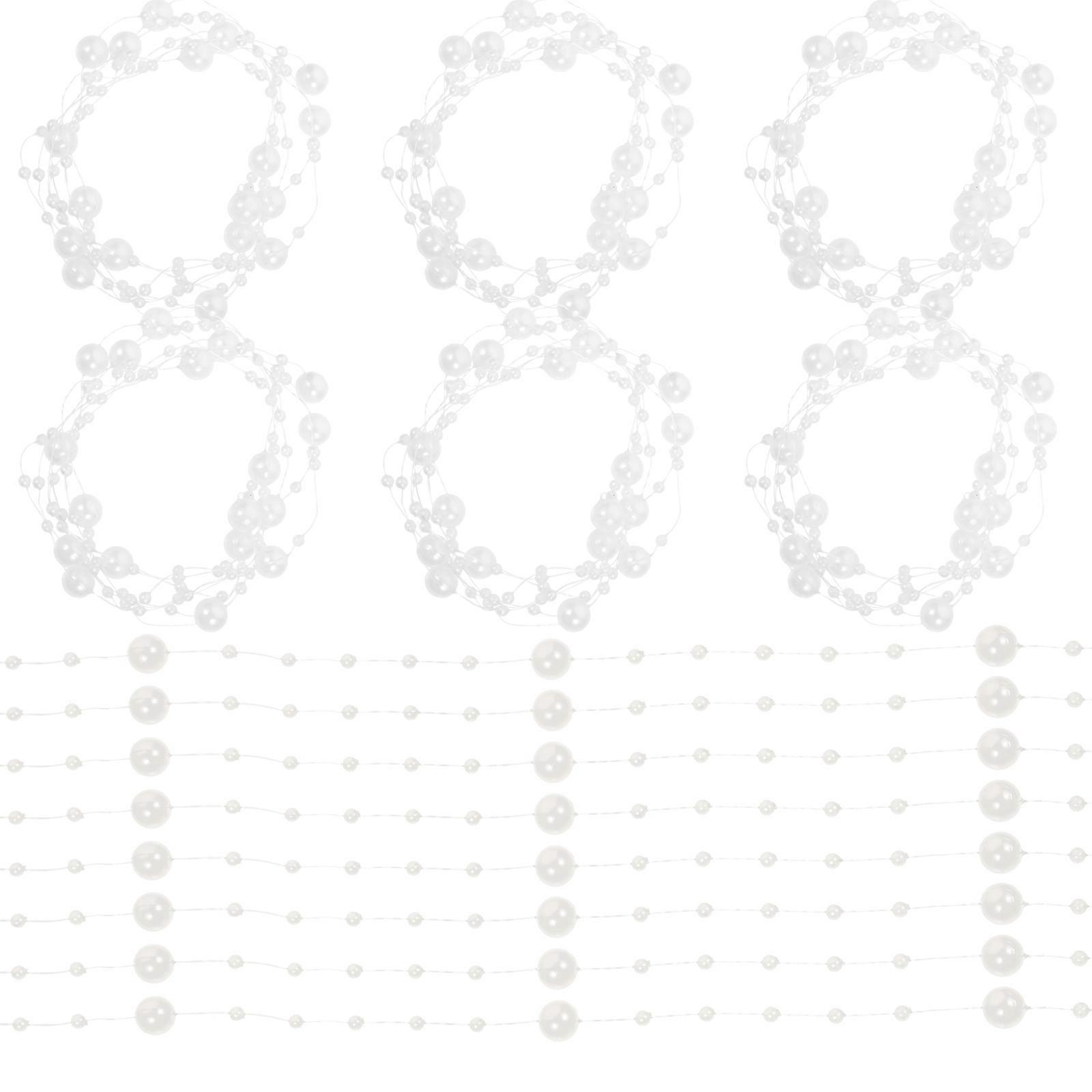 White Artificial Pearl String for Wedding Beads Chain Decor 30Pcs Set