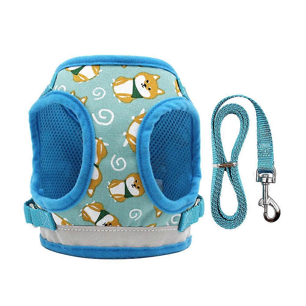 Pet Harness Dog Traction Strap for Walking 2Pcs Blue Comfortable Strap