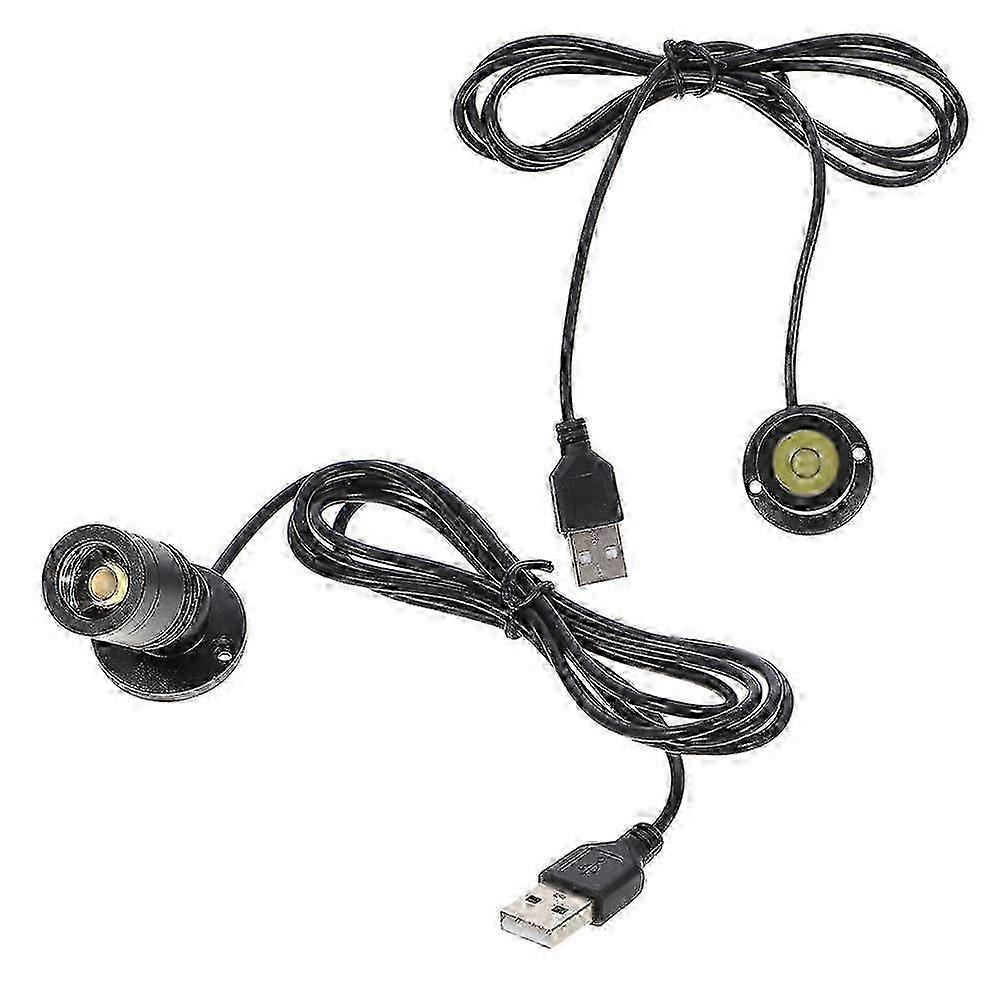Compact USB Mini LED Spotlights, Black, Adjustable Angle Compatible with Jewelry Display, 2Pcs