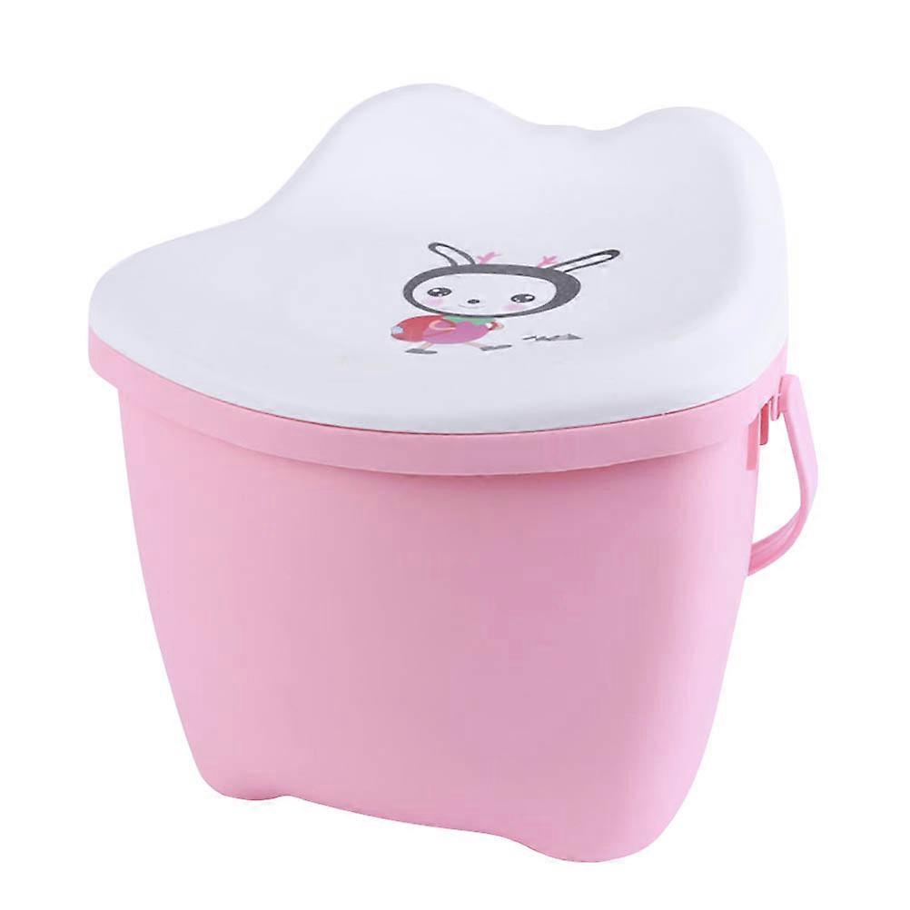 Plastic Storage Stool for Storage Handled Multipurpose Container Pink