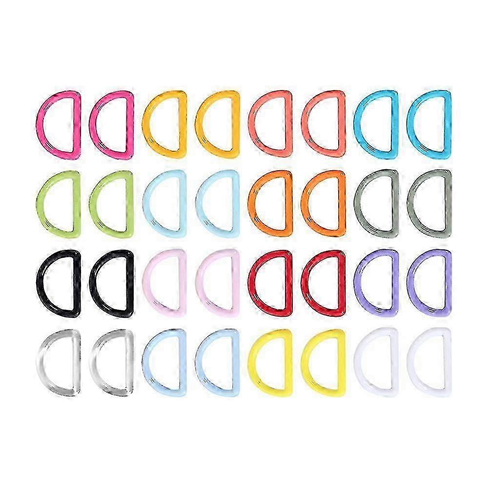 Durable Plastic D-Shaped Rings for Decoration 48Pcs Assorted,l
