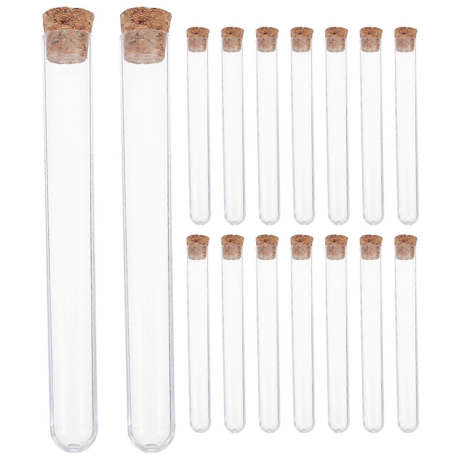 Liquid Storage Plastic Test Tubes with Stopper 100Pcs Batch Set