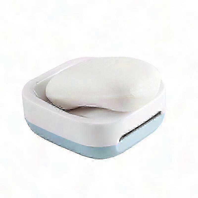 Blue Plastic Soap Box with Lid - 1pc Container compatible with Bathroom Use
