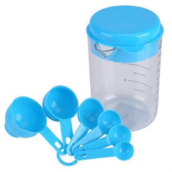 7Pcs/Set Plastic Measuring Spoons Graduated Cup Kitchen Baking Tool Chef Aid