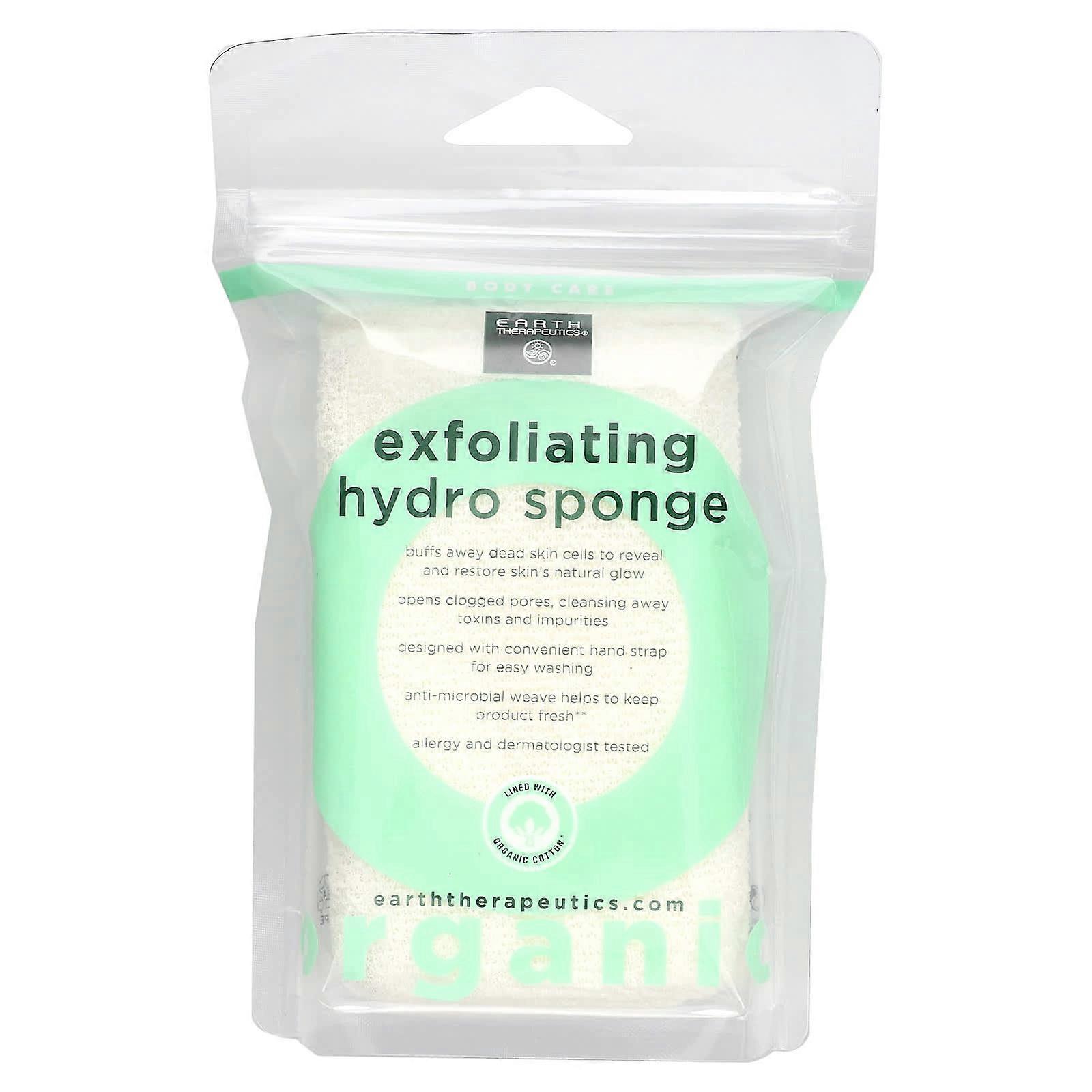 Earth Therapeutics, Exfoliating Hydro Sponge, Rectangular, 1 Sponge, 2-Pack