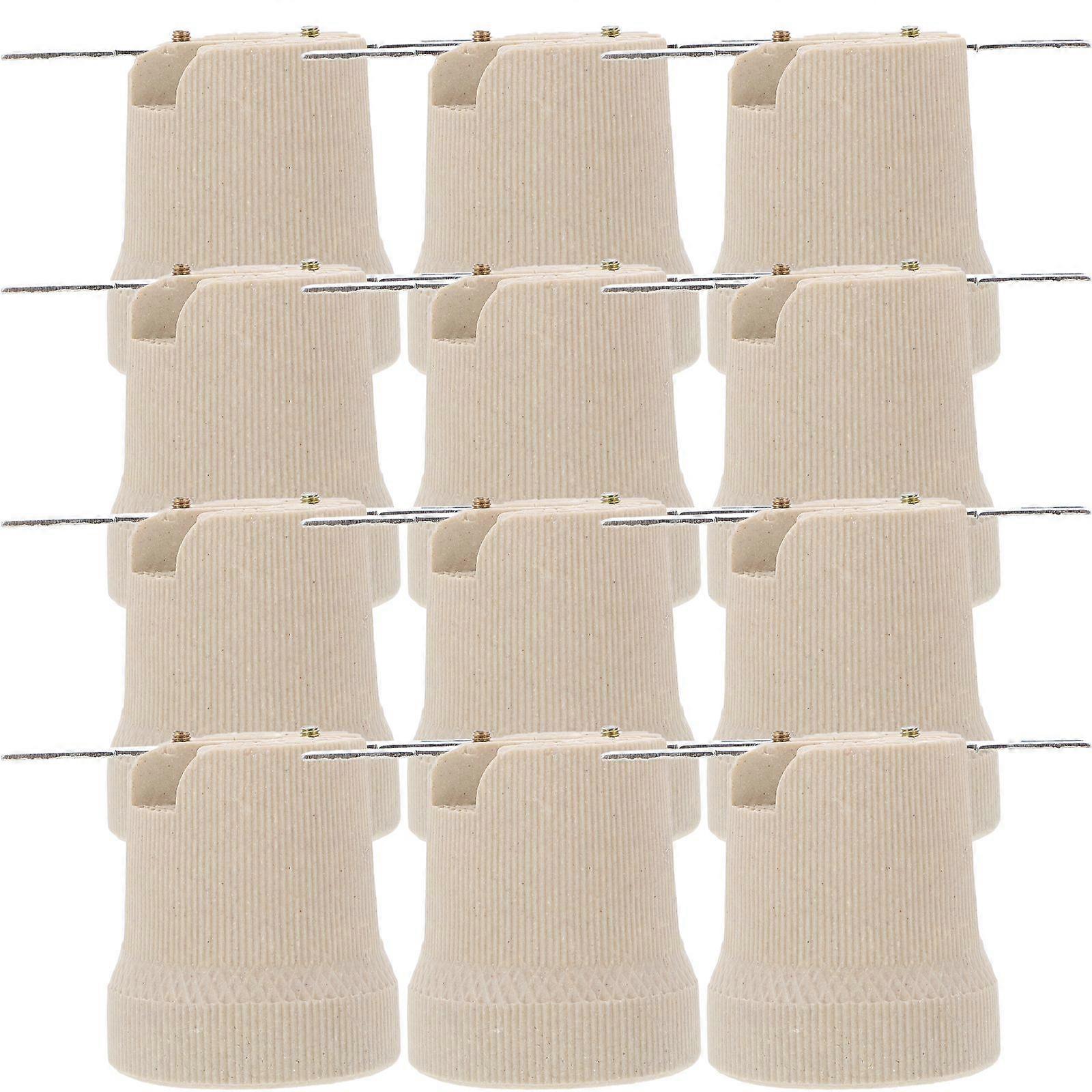 12pcs Candelabra Socket Replacement E27 Screw Lamp Socket Lamp Holder Bulb Base