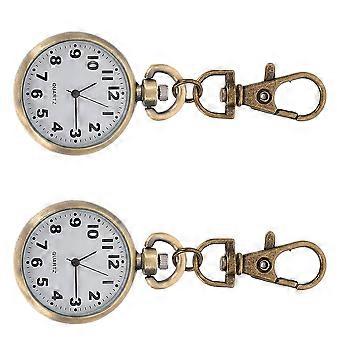 2pcs Pocket Watch Key Buckle Design Pocket Watch Keychain Watch for Nurse