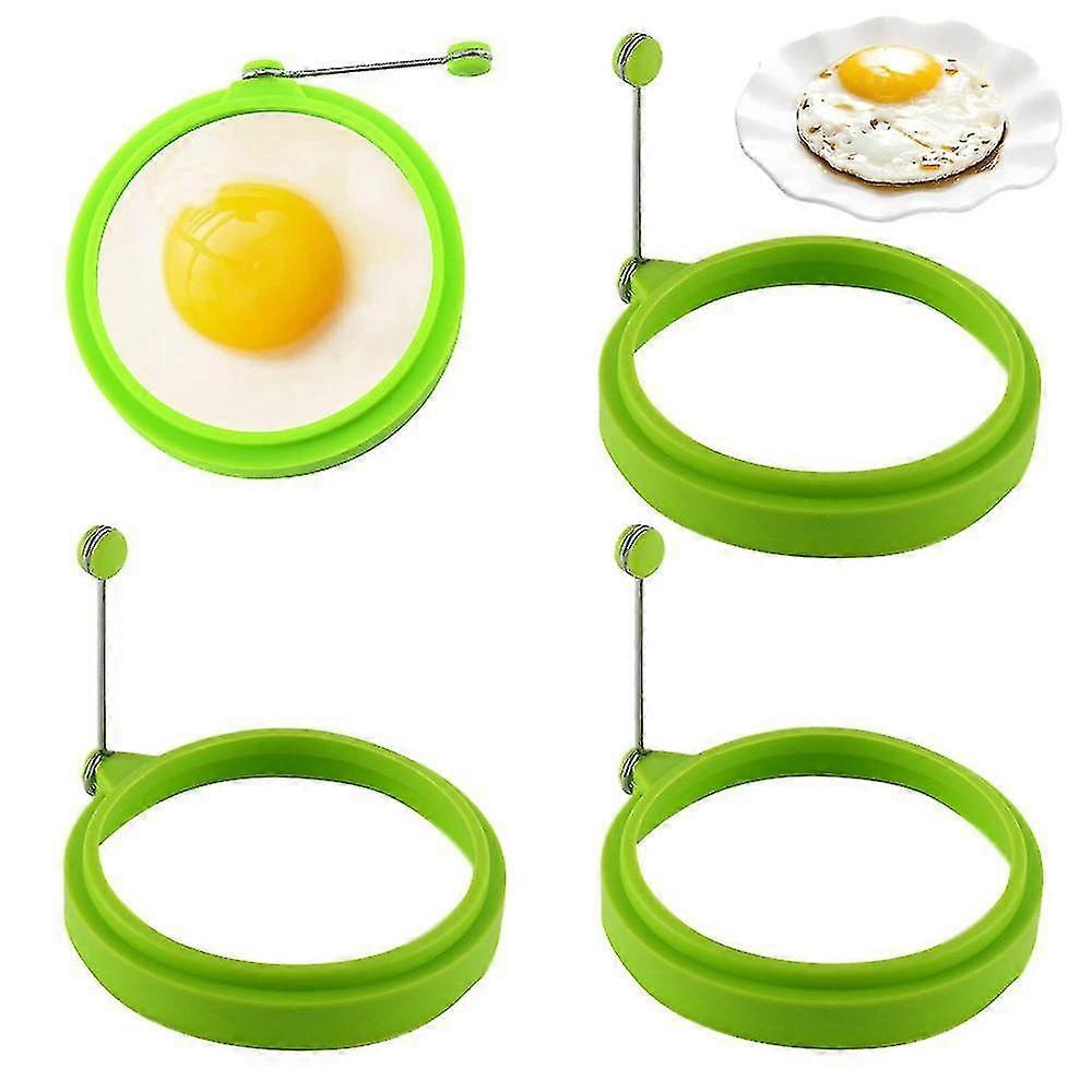 4pcs Silikon-Eierring, Eierringe Antihaft, Eierkochplatten, perfekte Spiegeleiform oder Pfannkuchenringe
