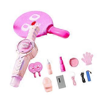 Seifenblasenpistole mit Tischtennisschläger für Kindergeburtstage, Gartenspiele und als Geschenk zum Kindertag (rosa)