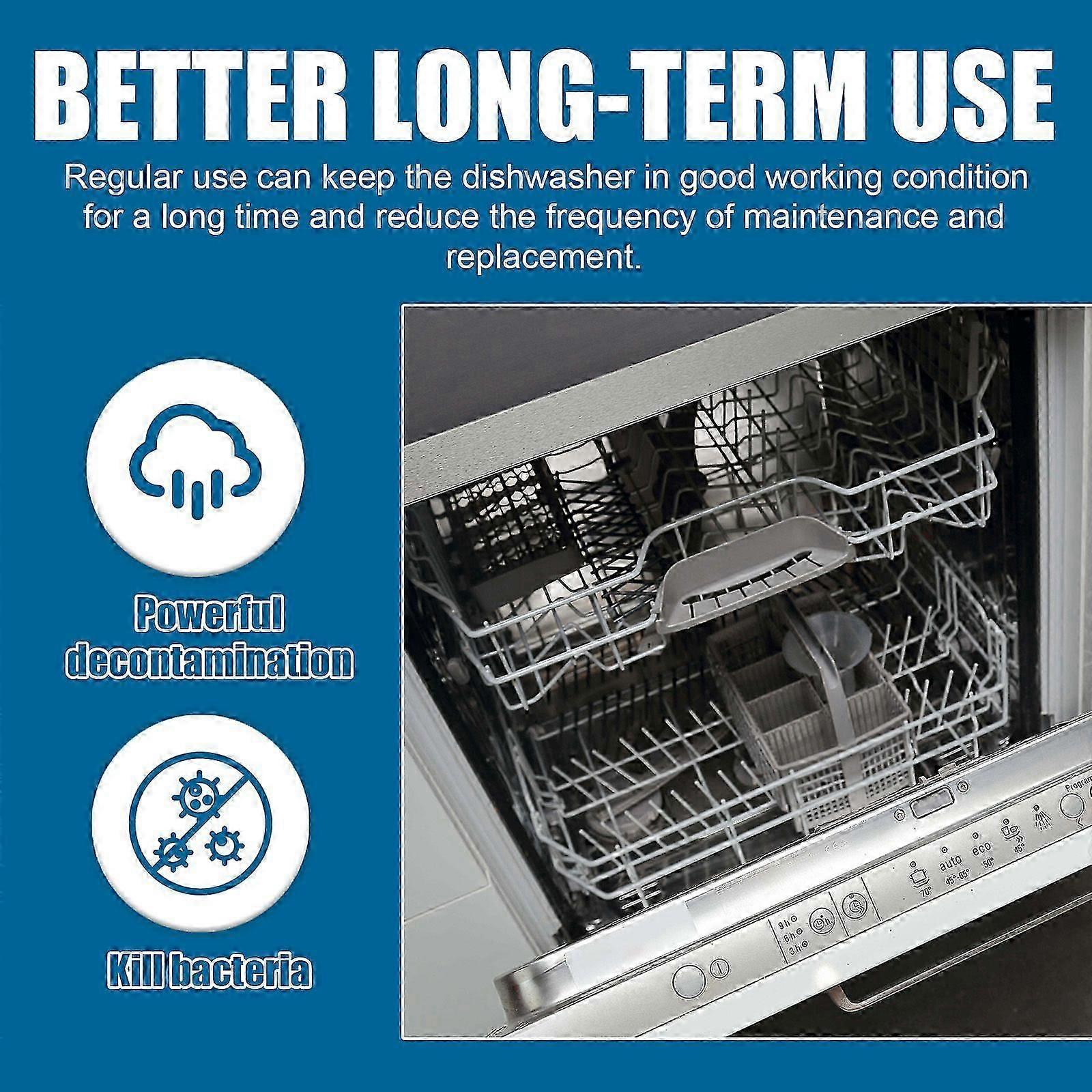 Dishwasher Cleaning Tablets - Effervescent, Degreasing, Deodorizing & Descaling for Kitchenware (12 Tablets)