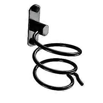 Support de sèche-cheveux mural avec perçage pour hôtel, salle de bain, wc, barbier en aluminium, finition mate, noir, 1 pièce.