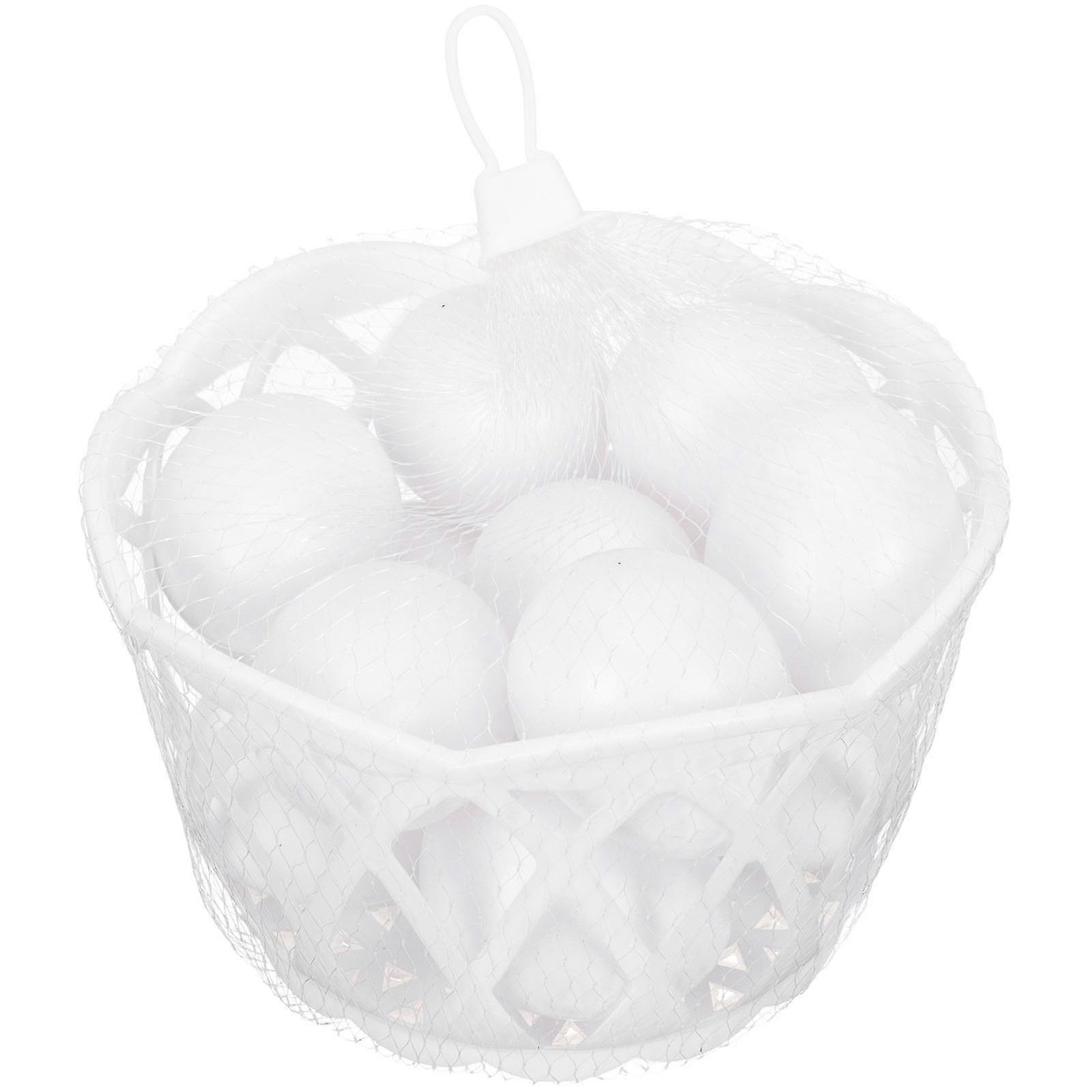 Artificial Plastic Eggs compatible with DIY Easter Graffiti Decoration 1Set with Basket
