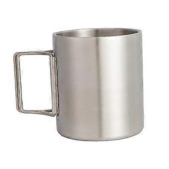 Stainless Steel Bottle Double Insulated Coffee Cup with Folding Handle 1Pcs