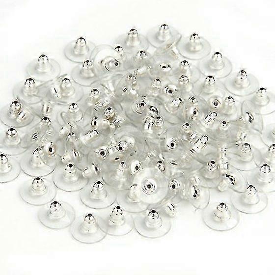 100 Plastic Earring Backs Stoppers Ear Post Nuts 0.43x0.24