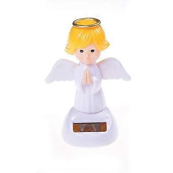 Solar Powered Dancing Angel Bobble Head with Automatic Light Activation, Battery Car Dashboard Ornament