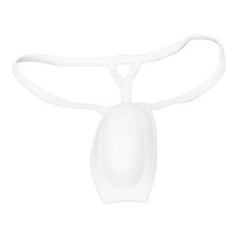 Sous-vtement en polyester et coton doux pour homme, bonnet bomb, forme stro, avec sangle, blanc, taille L