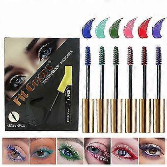 6 Colors Colored Mascara Set, Colorful Waterproof Mascara for Eyelashes, Water-Resistant, Long-Lasting, Volumizing & Lengthening