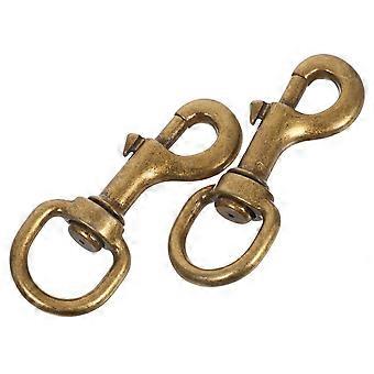 2pcs Haustierhalsband Federhaken mit Drehgelenken Traktionsseil Legierung Schnalle Geschirr Zubehör für Hunde Katzen (Bronze)