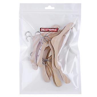 Bestomz Cabide de Madeira para Pendurar Roupas - Conjunto de 5 Peças - Acessório para Boneca