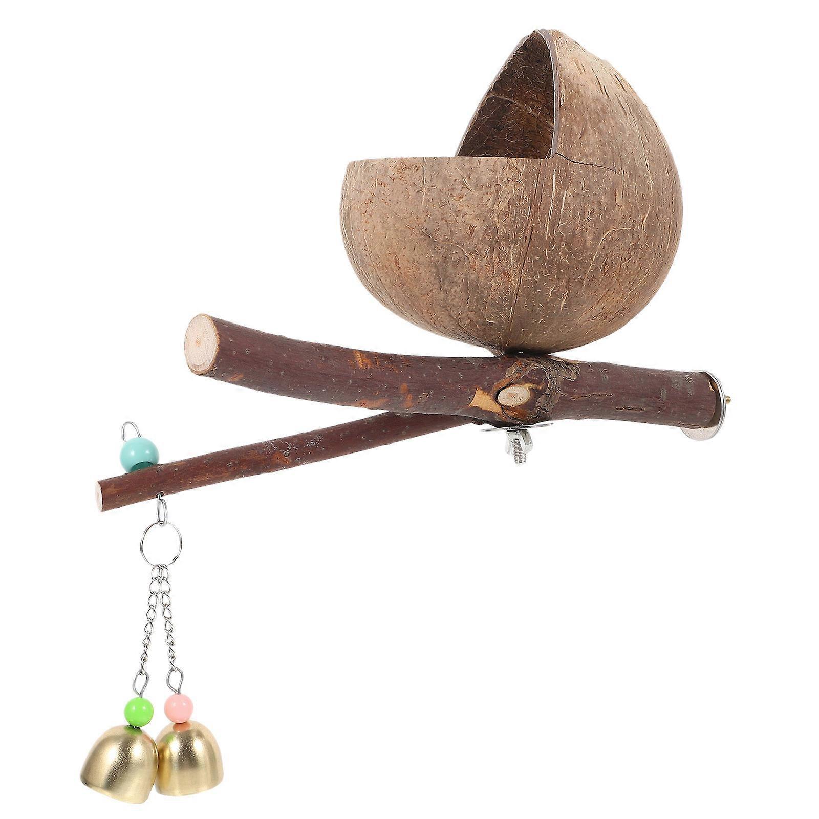 Natural Coconuts Shell Bird Nest for Nesting Use Round Parrot Resting Bed
