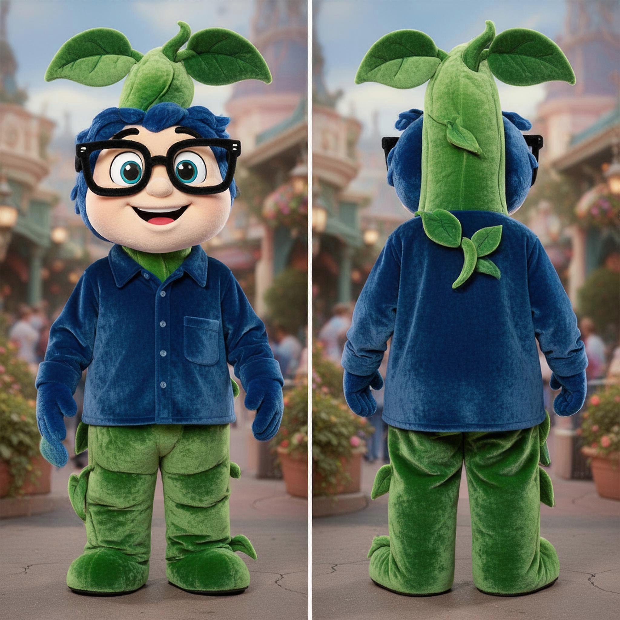 MASTICOT Velvety Blue Towering Beanstalk Mascot