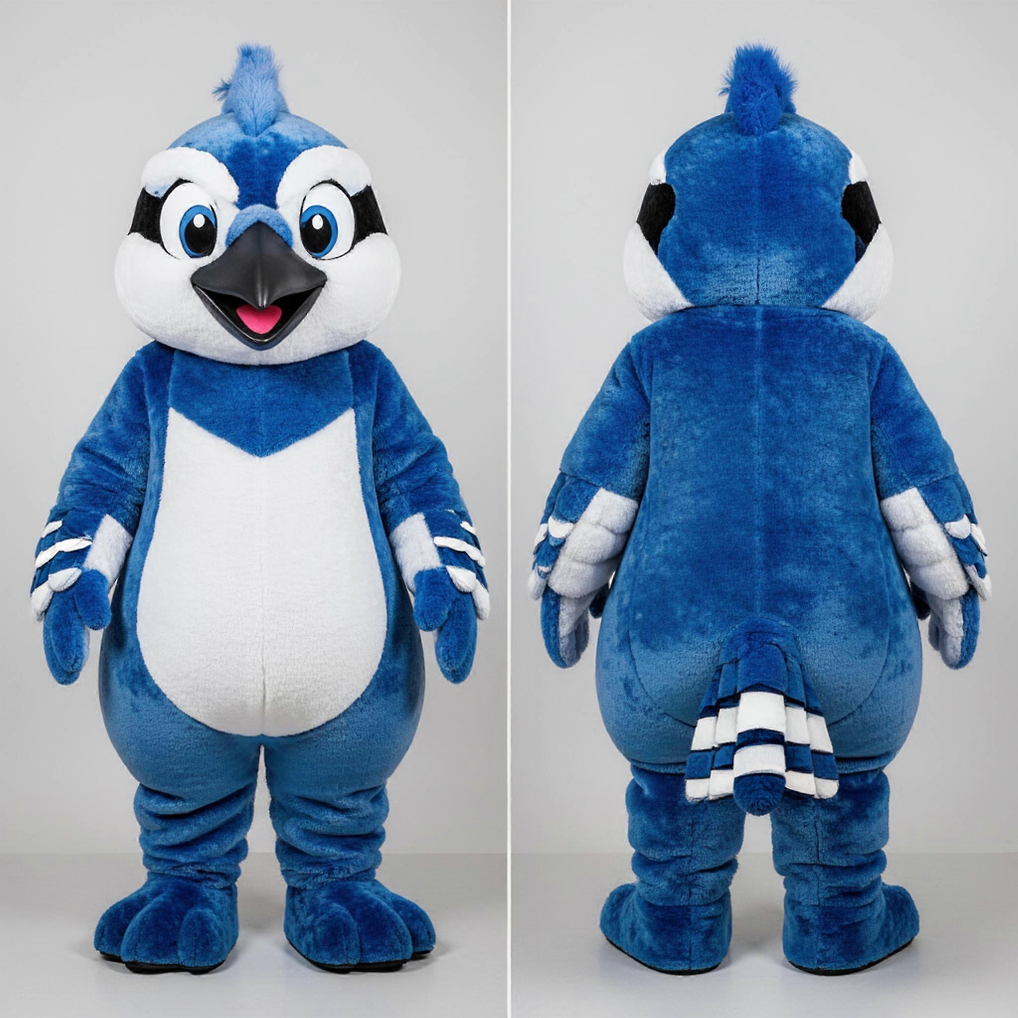 MASTICOT Indigo Vibrant Feathered Blue Jay Mascot