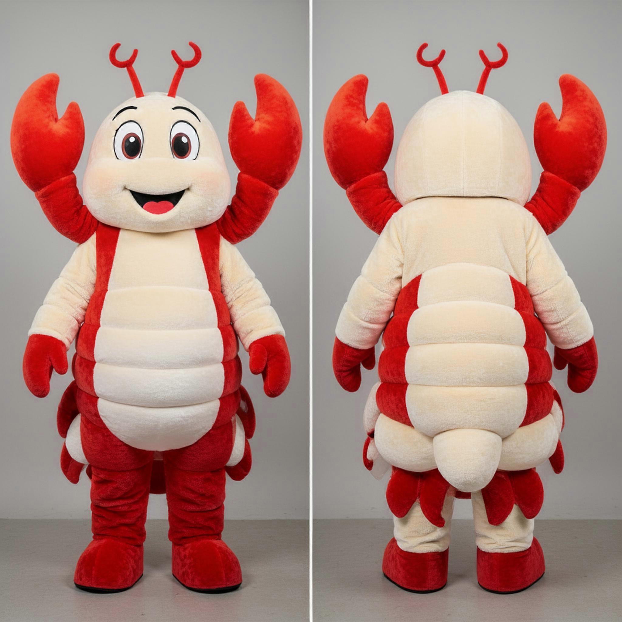 MASTICOT Cream Colored Cuddly Lobster Bisque Mascot