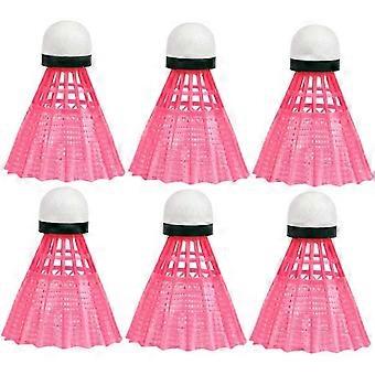 6 Pack Pink Badminton Shuttlecock Indoor Badminton Cork Badminton Training Birdie Badminton Net Air Badminton Shuttlecock Nylon Badminton Kids Durable