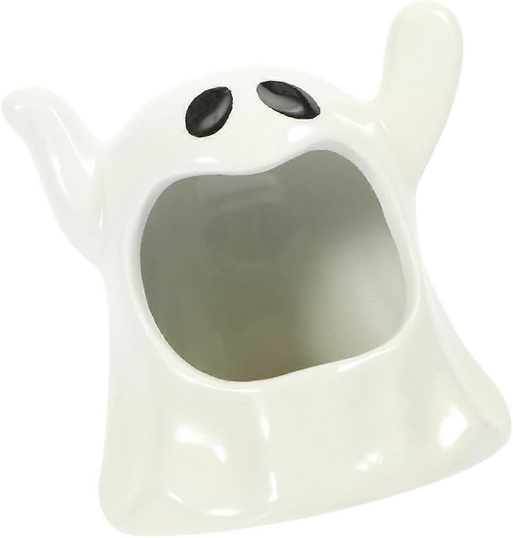 Creative and Fun Ceramic Ghost Candle Holder, Versatile Use for Hallow