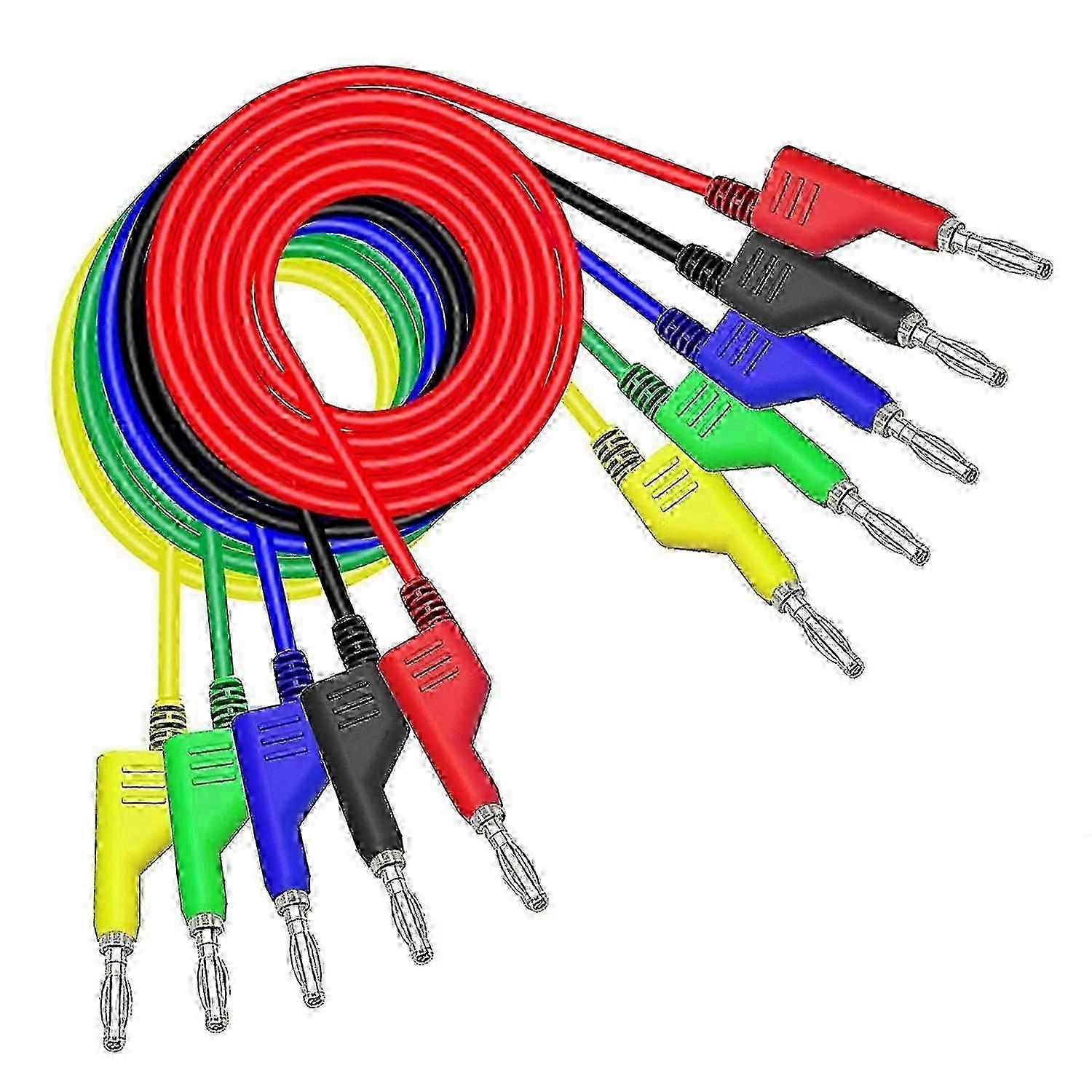 5PCS Stackable Banana to Banana Plug Test Cable Wire 3.3Ft/1M