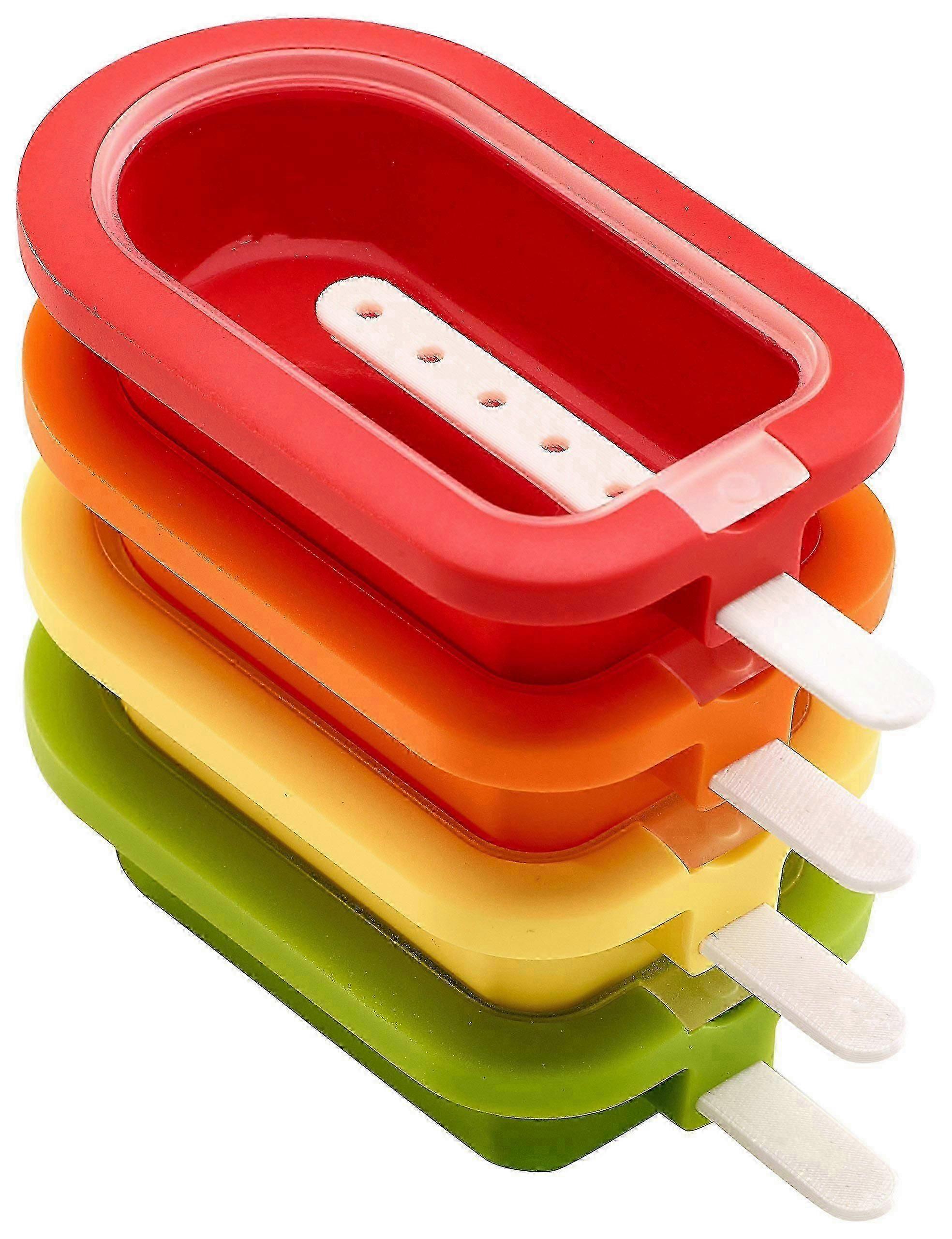 Mini-stapelbare Eiscremeformen Set mit 4 verschiedenfarbigen Silikon-Eiscremeformen