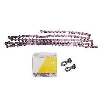 9 Speed Bicycle Chain Lightweight Alloy Steel Mountain Road Bike Chain with Chain Link Connector Colorful