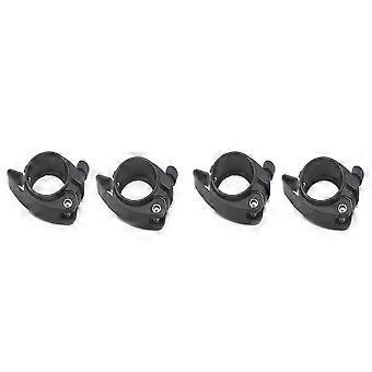 Conjunto de 4 abraçadeiras dobráveis ​​para canote de selim de bicicleta com alavanca de liberação rápida, compatíveis com o modelo SP8 de 38 mm, na cor preta.