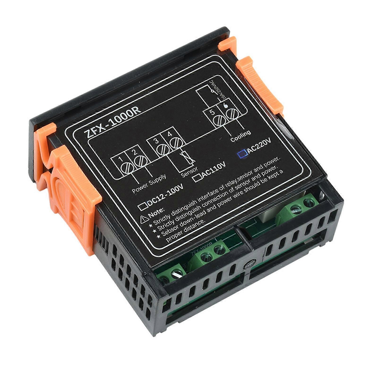 Panel Thermostat Controller with Heat Monitoring, 16A Output and Clean Wiring Layout for Equipment Temperature Control Multicolor