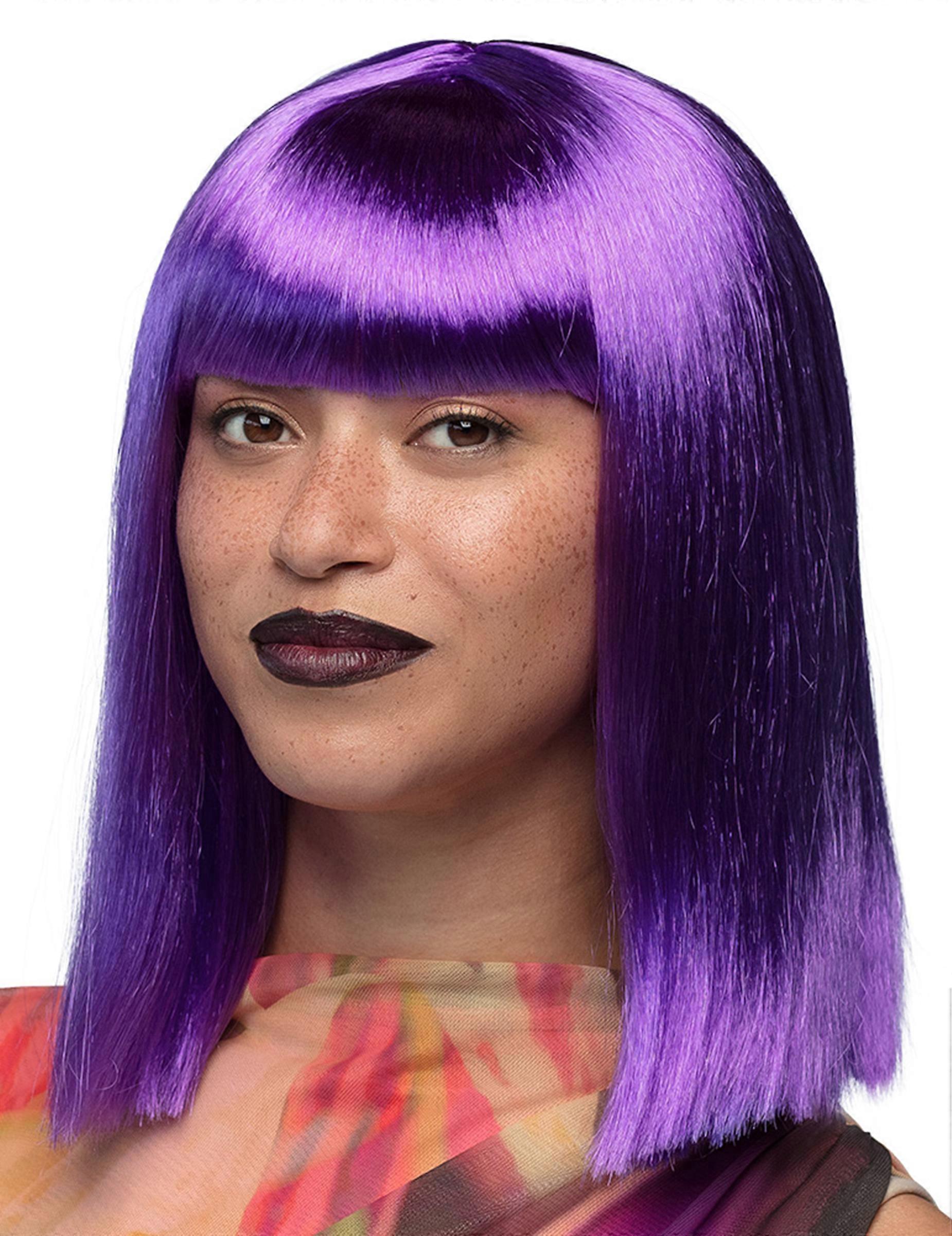 Women's purple mid-length bob wig