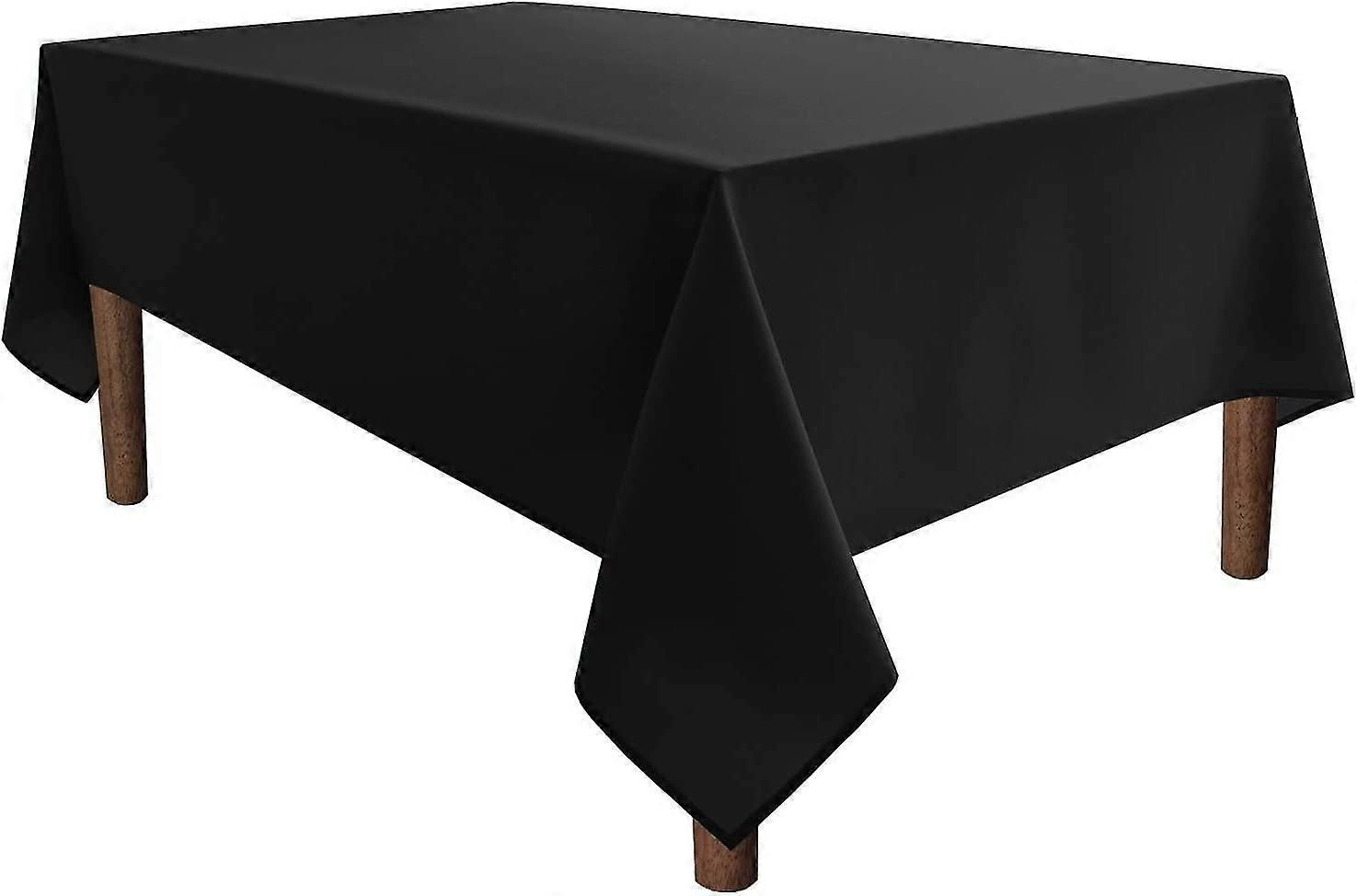 Black Rectangle Tablecloth - Wrinkle Resistant And Waterproof Washable Polyester Fabric Table Cloth