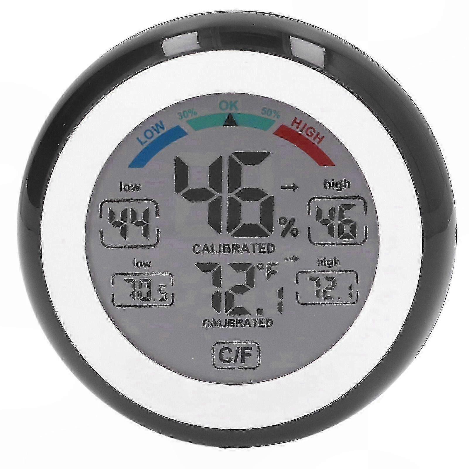 Indoor & Outdoor Wireless Thermometer & Hygrometer with Round Touch Screen LCD