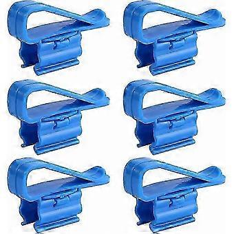 Fish Tank Mounting Clamp Adjustable Plastic Aquarium Water Hose Clamps for Installing and Fixing Pipes Aquariums, Blue, 6 Pieces YF