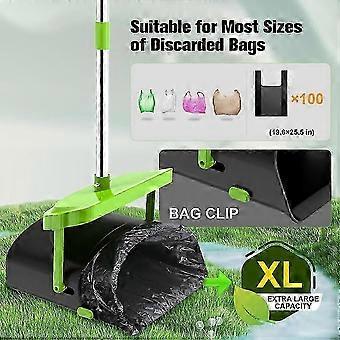 Pooper Scoopers Swivel Bin & Rake With 100 Waste Bag, Stainless Steel Handle Pooper Scoopers For Large Medium Small Dogs_NF