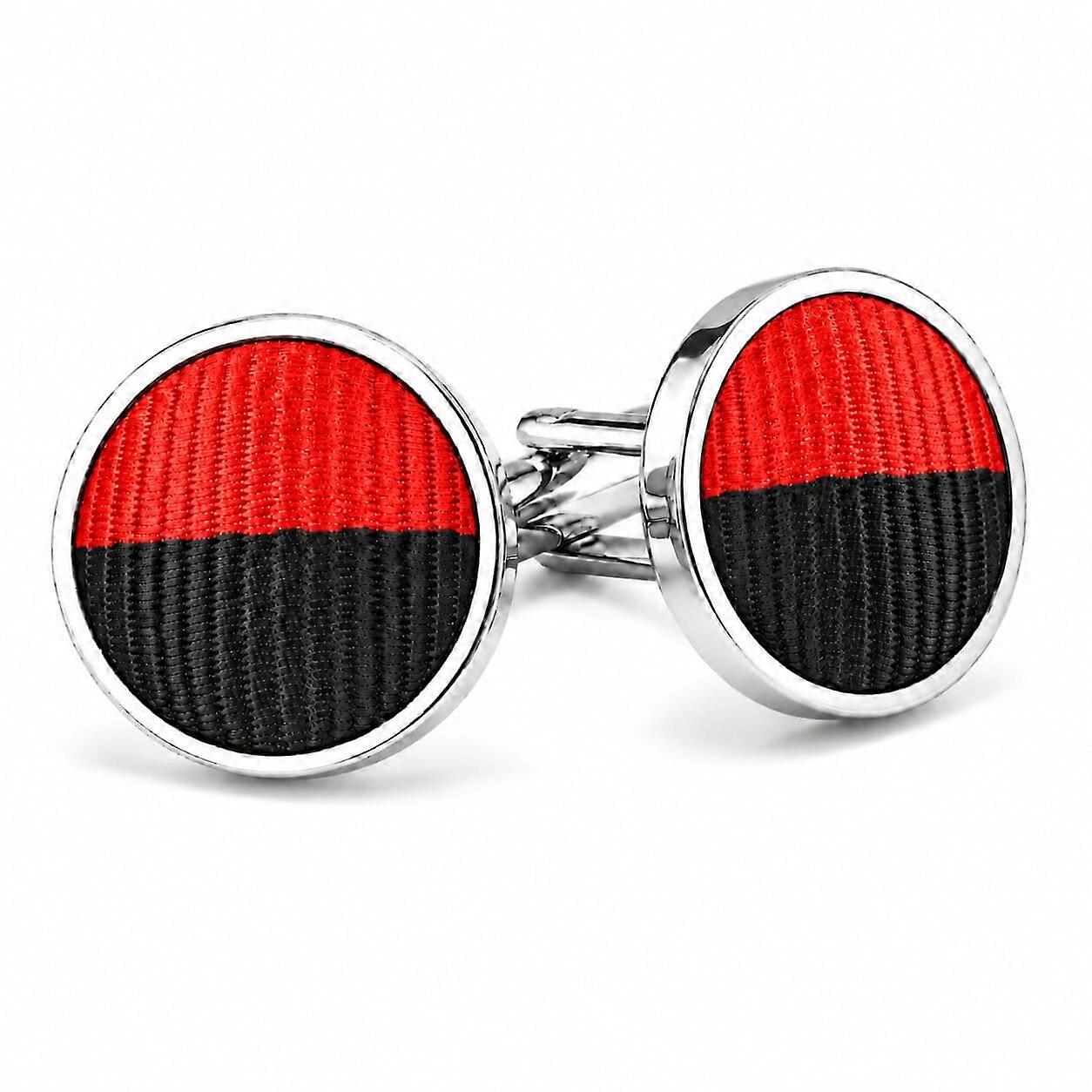 Red and Black Striped Cufflinks