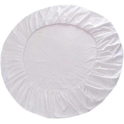 Round cotton fitted sheet, Round fitted sheet - white
