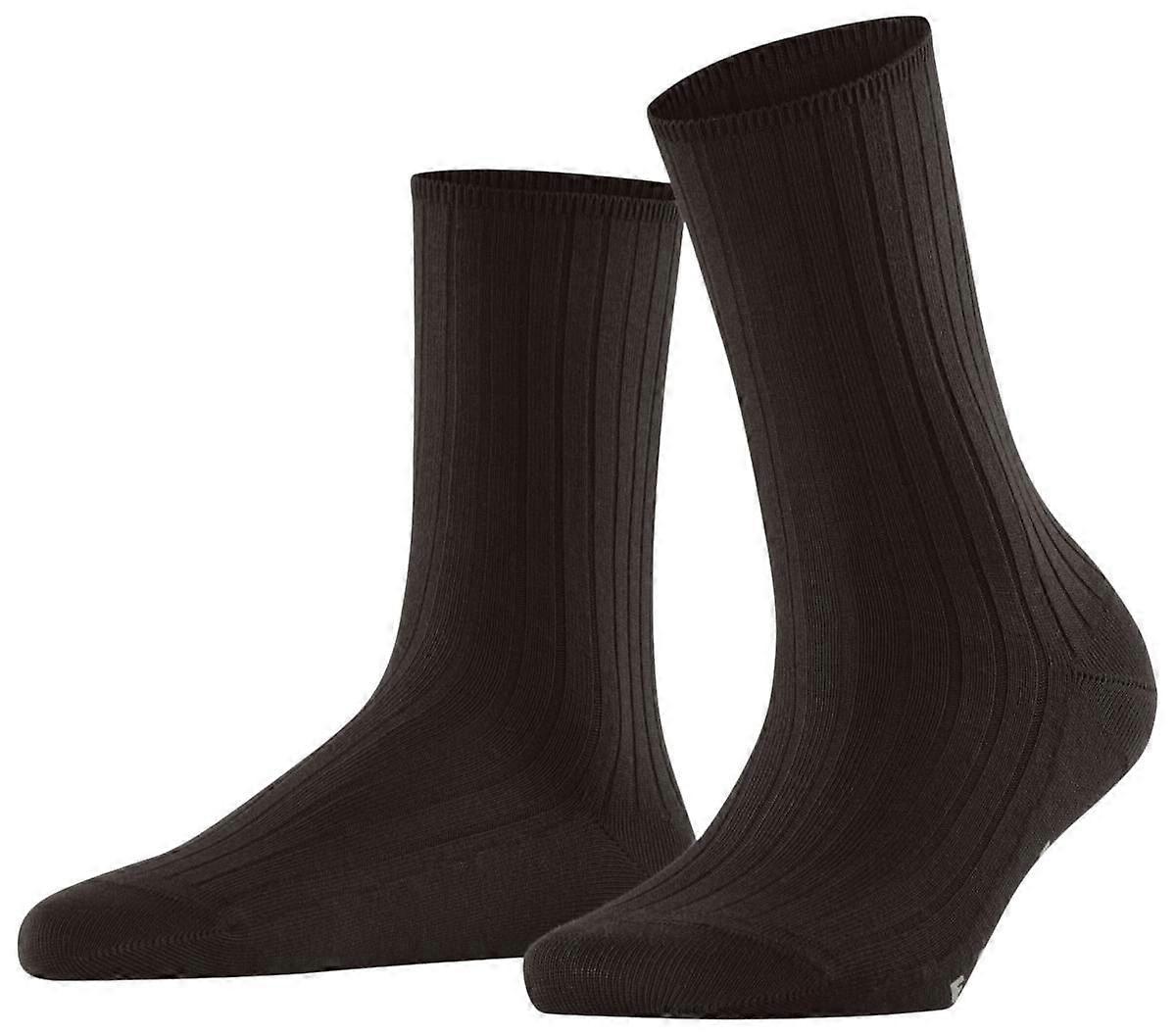 Falke Cotton Rib Socks - Dark Brown