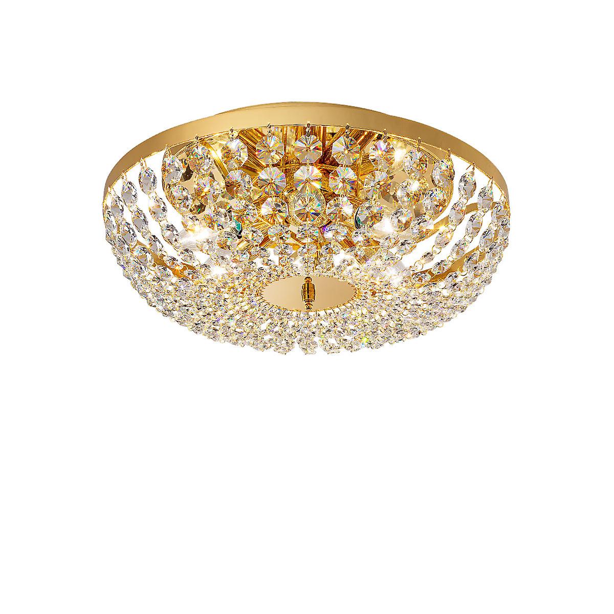 Schönbrunn Crystal Ceiling Light 6 Light 24 Carat Gold