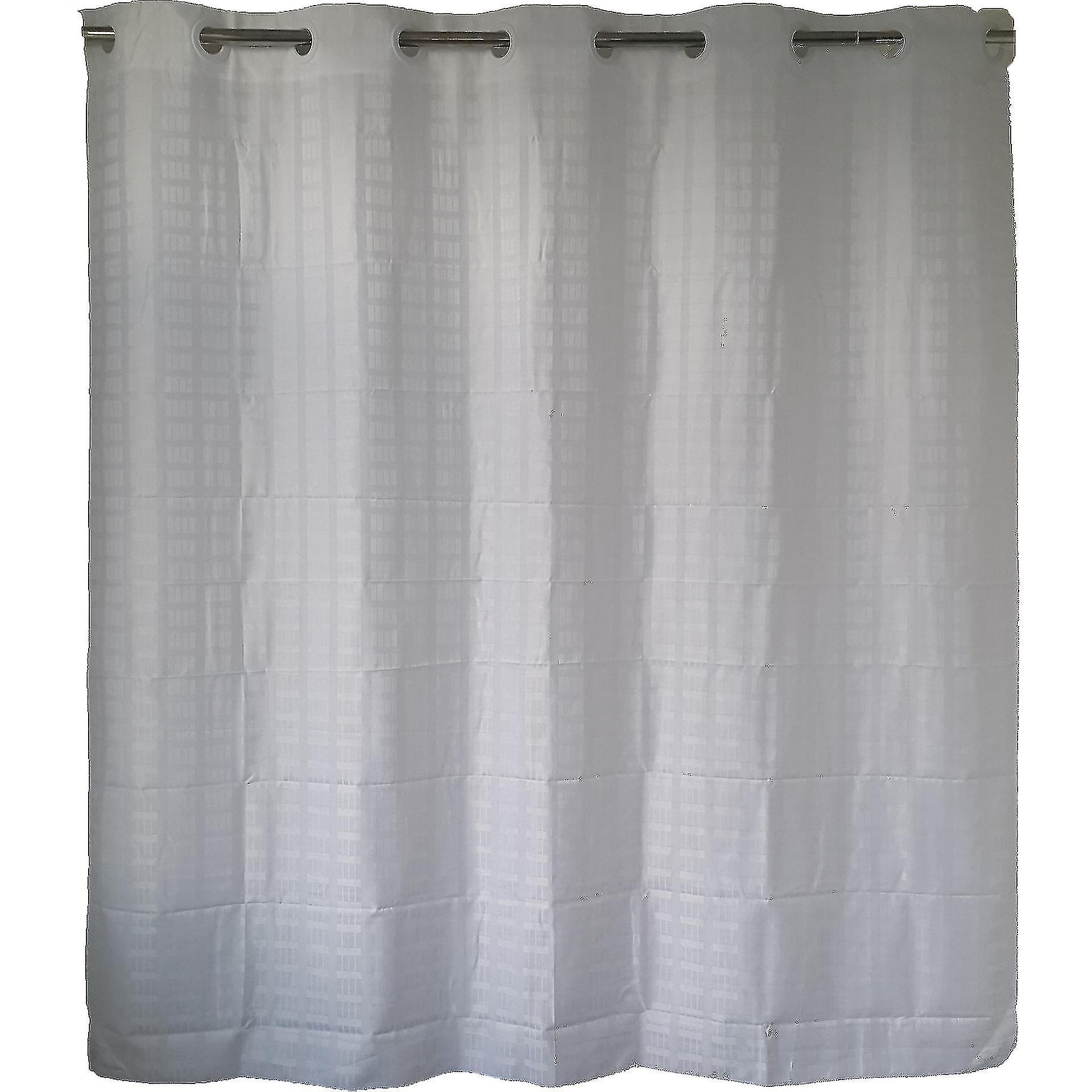 Waterproof Bath Partition Curtain White Rectangular Pp Ring Simple Shower Curtain