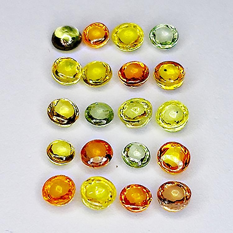2.66ct Songea Sapphire Multicolor Cabochon Round 2.8x2.7mm 20pc awo49