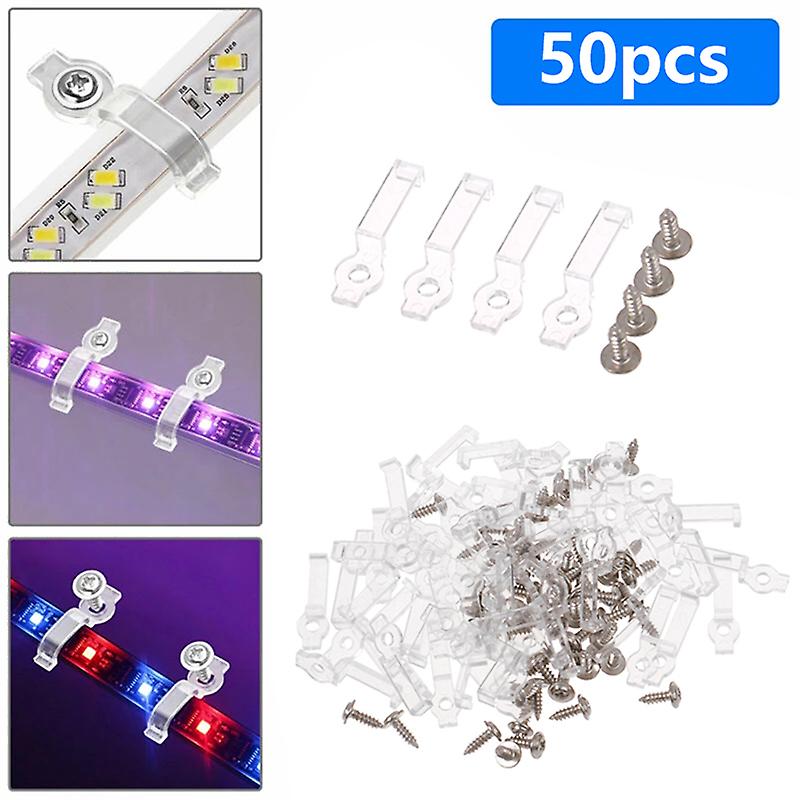 50pcs Mounting Brackets Led Waterproof Strip Clip One-side Fixing Clips