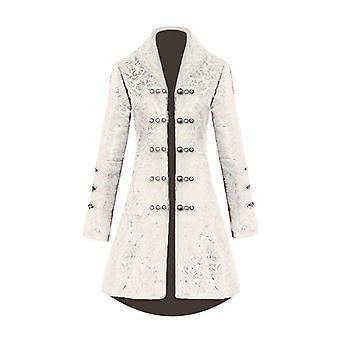 Womens Steampunk Tailcoat Jacket Gothic Victorian Party Costumes  White XL