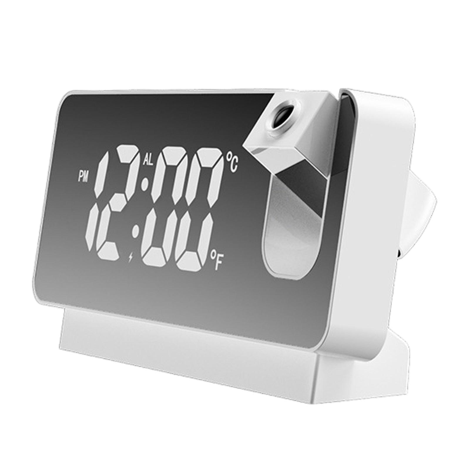 3D Projection Alarm Clock Larger Led Mirror Clock Display Temperature With Projection Time Projector Bedroom Bedside Clock